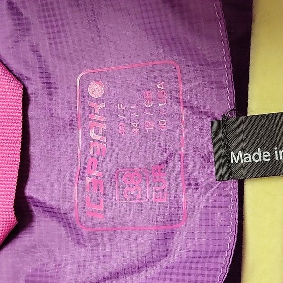 Women's primaloft purple w/pink trim lightweight jacket. Sz 10 Icepeak polyamide - Picture 6 of 9